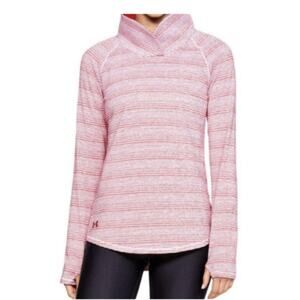 Under Armour Zinger Women Mock Neck Top Size XS Red UPF Stretch Shawl Collar
